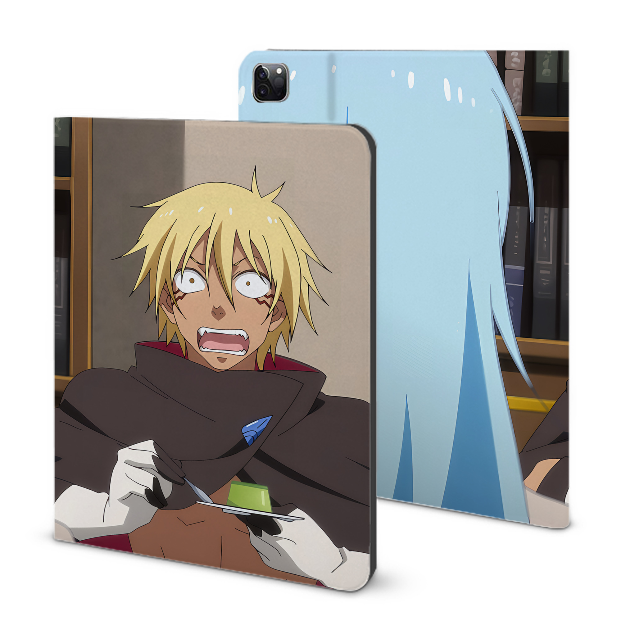 （画像用） 転スラ Regarding Reincarnated to Slime IPad ケース ブック型 PUレザー TPU 耐衝撃 軽量 薄型 ペン収納なし 全面保護 IPad 各モデル対応